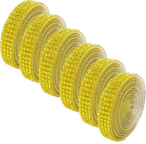 Vista 20 de 6 Rollos de Cinta Adhesiva con Diamantes de Imitación para Manualidades, Rollo de Cinta con Cristales para Decoración de Automóviles y Teléfonos