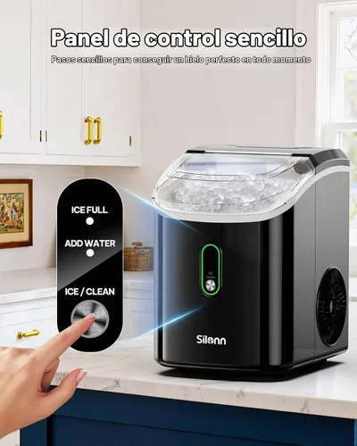 Vista 6 de Silonn Nugget Ice Maker Encimera - 36 libras 24H Masticable Pellet Sonic Black-pro