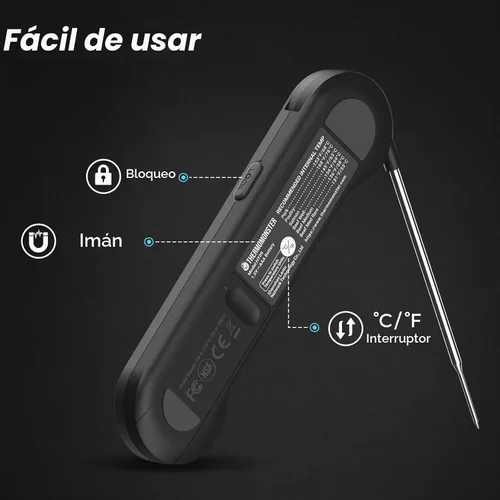 Vista 7 de Termómetro digital de lectura instantánea de 0.5 segundos para carne con precisión de ± 0.5 ℉, termómetro de alimentos para cocinar utensilios