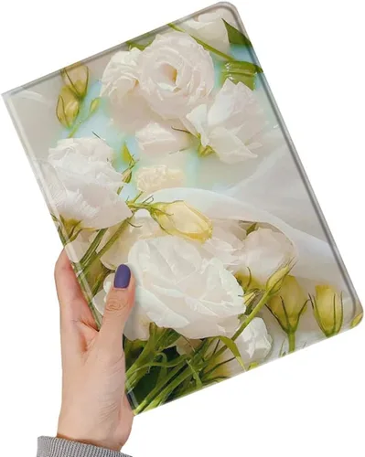 Vista 22 de kaitesi Funda floral compatible con iPad 6ª 5ª generación 9.7 pulgadas iPad Air/Air 2, diseño de flores, bonita funda inteligente de piel delgada
