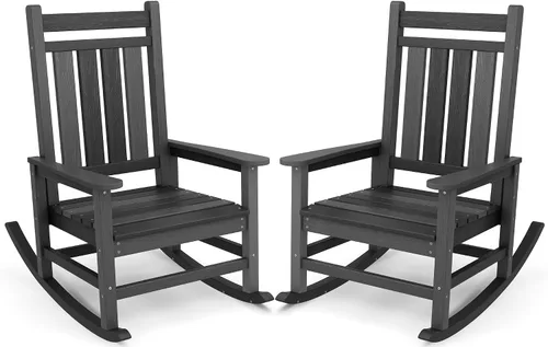 Vista 17 de SEWALL Mecedora de polietileno de alta densidad para adultos, mecedora de gran tamaño para exteriores, para patio, porche, Aruba