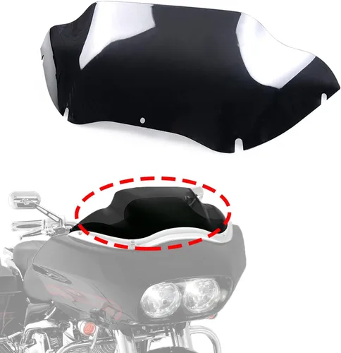 Vista 2 de Parabrisas Negro de 9.5 pulgadas Divisor de Viento Compatible con Harley Davidson Touring Road Glide FLTR 1998-2013 (Tintado)