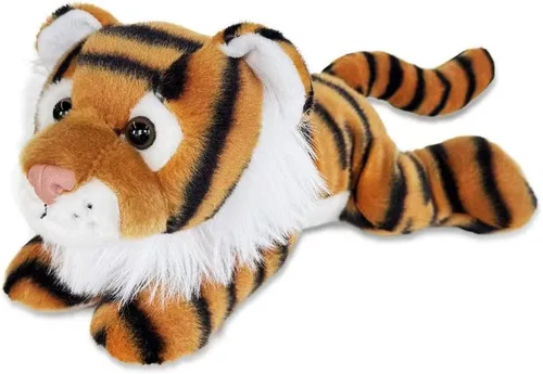Vista 10 de Animal de peluche de elefante para niños, juguete de peluche realista de 8 pulgadas, animales con postura acostada, lindos elefantes de peluche