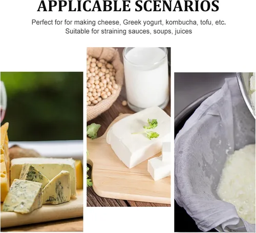 Vista 5 de Kichvoe 6 paños de filtro de algodón multifuncionales reutilizables para colar jugos y cocinar para té y más saludable, fácil de limpiar