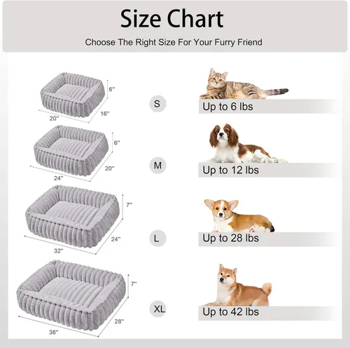 Vista 8 de Cama para perros pequeños, cama calmante para gatos de interior Gris