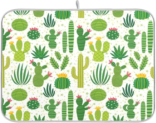 Vista 33 de Tapete de secado de platos de hojas de otoño y girasol, almohadilla absorbente de secado rápido, protector para encimera de cocina, 16 x 18 pulgadas