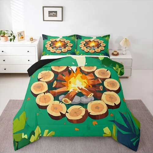Vista 16 de Erosebridal American Flag Twin Comforter Set Army Green Camo Bedding Set for Kids Boys Girls Bear Claw Hunting Theme Bed Set Camoflage Camping