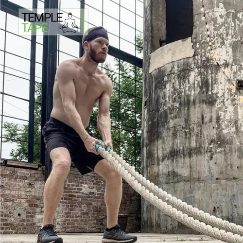 Vista 7 de Bandas de sudor Temple Tape - Diademas de entrenamiento para mujeres y hombres - Bandas de sudor para hombres - Bandas de sudor para deportes
