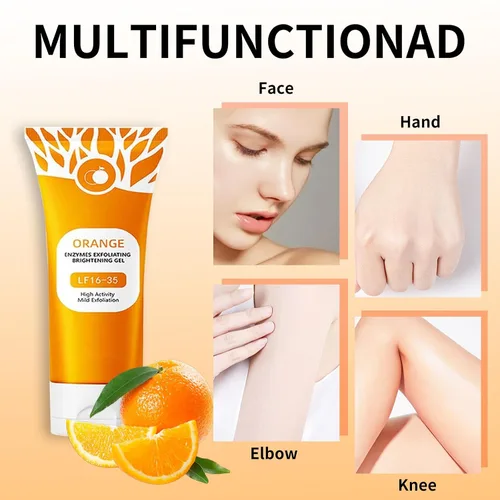 Vista 3 de Gel exfoliante naranja para cara y cuerpo, exfoliante de naranja 2026, limpieza profunda de poros, elimina puntos negros, hidrata la piel para todo