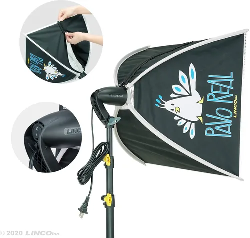 Vista 6 de LINCO Lincostore AM270 - Kit de iluminación de estudio para fotografía fotográfica continua, 16 x 16 pulgadas, con 2 bombillas de retrato