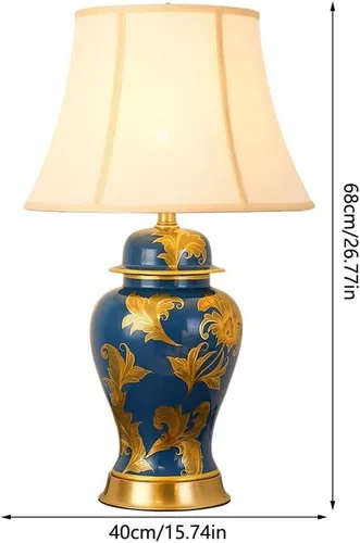 Vista 2 de Lamp for Desk Ceramic Table Lamp Bedroom Bedside Lamp Living Room Table Lamp Sofa Coffee Table Lamp Retro Hotel Decoration Desk Lamps for Home