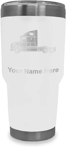 Vista 41 de LaserGram Taza aislada al vacío de 20 onzas, cabina de camión, grabado personalizado incluido (negro)