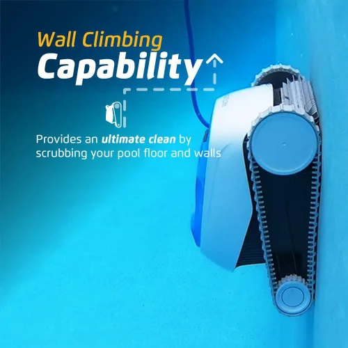 Vista 2 de Dolphin Proteus DX3 Aspiradora robótica automática para piscina, con escalada de paredes, cepillo de fregado activo, ideal para piscinas enterradas