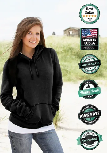Vista 3 de Tstars Faith American Flag - Sudadera patriótica con capucha para mujer del 4 de julio