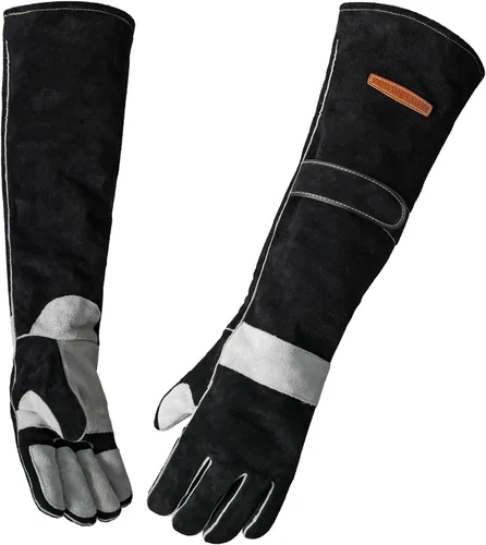 Vista 8 de YESWELDER Guantes de soldadura de forja de cuero, resistentes al fuego, 14 pulgadas, con costuras de Kevlar, guantes resistentes para Mig, Tig