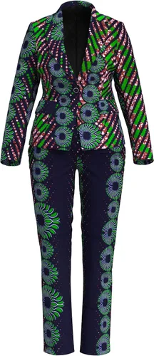 Vista 11 de XIAOHUAGUA Trajes africanos para mujer, conjunto de 2 piezas con estampado de Ankara Fs1496