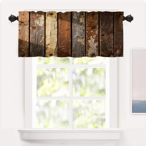 Vista 92 de Shrahala Floral Abstract Design Blackout Curtain Tiers, Minimalist Flower Illustration Kitchen Valance Light Blocking Tier Drapes with Rod Pocket, 2