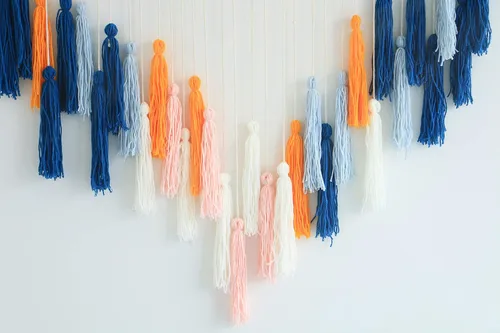 Vista 5 de Decocove Colgante de pared de macramé, colgante de pared grande de macramé con cuentas de madera, decoración de pared bohemia para dormitorio, sala
