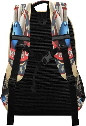 Vista 2 de Mochila escolar para laptop, mochila casual para adolescentes, niñas, mujeres, niños, hombres, universidad, viajes, Bola de bolos, Mochilas Daypack