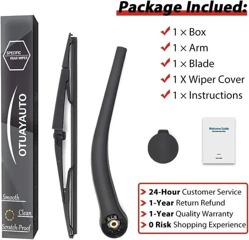 Vista 6 de OTUAYAUTO Juego de limpiaparabrisas trasero, compatible con Dodge Durango 2004-2009, Chrysler Aspen 2007-2009