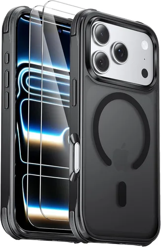 Vista 18 de Funda para iPhone Air [compatible con MagSafe] [2 protectores de pantalla] [prueba de caídas de grado militar] Funda magnética resistente