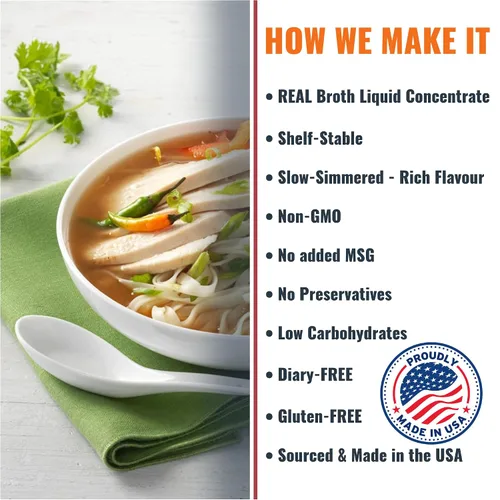 Vista 3 de SAVORY CHOICE Concentrado de caldo de pollo PHO, 2 cajas de 4 paquetes (0.53 oz) - Concentrado de caldo de PHO sin gluten, sin diario