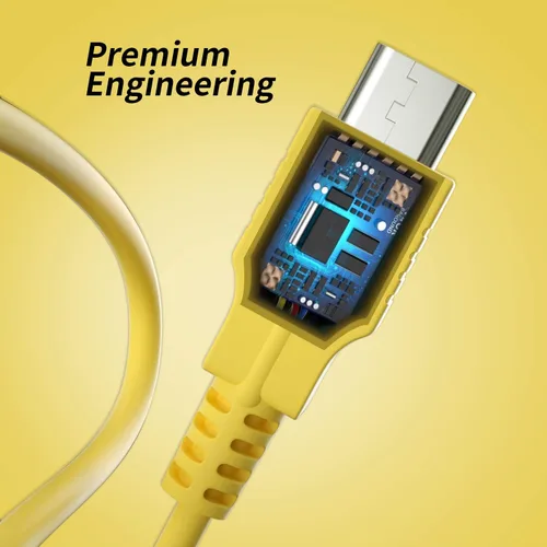 Vista 2 de HEATFUN Cable de carga USB C amarillo para Switch, MacBook, Pixel C, LG Nexus 5X G5, Nexus 6PP9 Plus, One Plus 2, Sony XZ y más, carga rápida