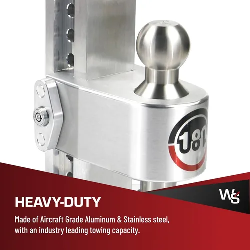 Vista 3 de Weigh Safe Soporte de bola de enganche de remolque ajustable, enganche de caída ajustable de 10 pulgadas para receptor de 3 pulgadas con 4 piezas