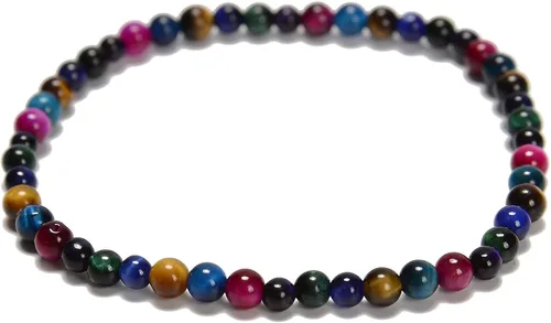Vista 9 de JM Design Pulsera de cuentas redondas lisas de amazonita pequeña, tamaño 0.157 in, 7.5 pulgadas de longitud