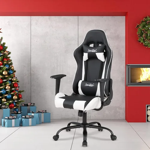 Vista 8 de Silla Gamer - Silla reclinable ergonómica de respaldo alto para juegos de PC con reposacabezas y soporte lumbar para adultos y niños de 8 a 12 años