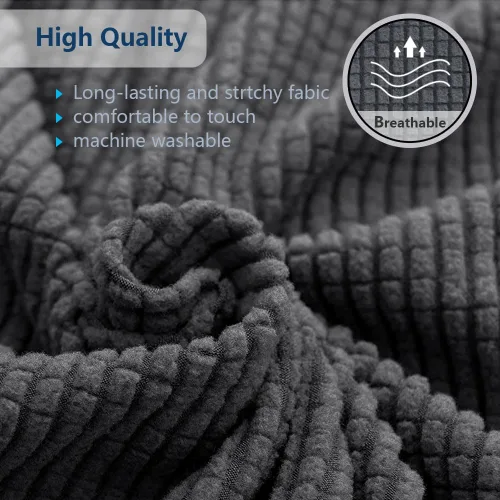 Vista 5 de iCOVER - Funda de sofá de una pieza de alta elasticidad, lavable a máquina, tela jacquard de elastano, parte inferior elástica antideslizante, sofá