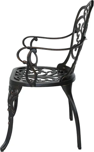Vista 7 de Christopher Knight Home Buddy Silla de comedor de aluminio fundido para exteriores (juego de 2), cobre brillante