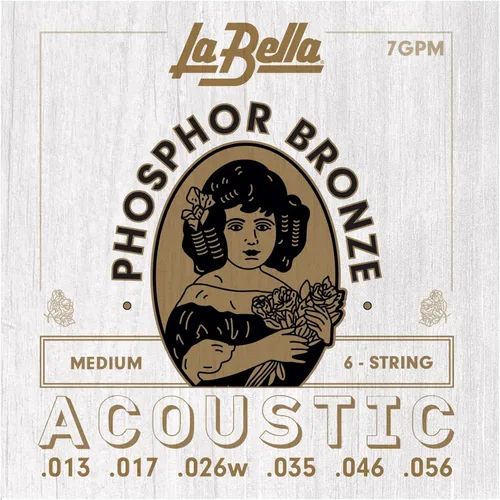 Vista 2 de La Bella 7GPS Phosphor Bronze - Cuerda de guitarra acústica ligera