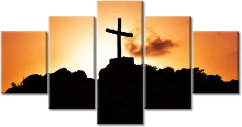 Vista 99 de TUMOVO Decoración de pared de iglesia cristiana de 3 paneles, imágenes de la resurrección de Jesús para sala de estar, dormitorio, cocina