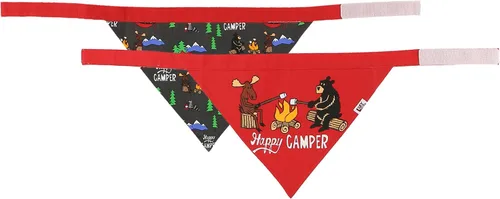 Vista 10 de Lazy One Bandana para perro, bandanas reversibles de algodón para todos los tamaños de perro, lado oscuro, estrellas (lado de la corteza, S)