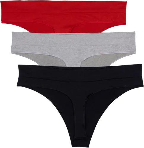 Vista 3 de adidas Tanga sin costuras para mujer, paquete de 3