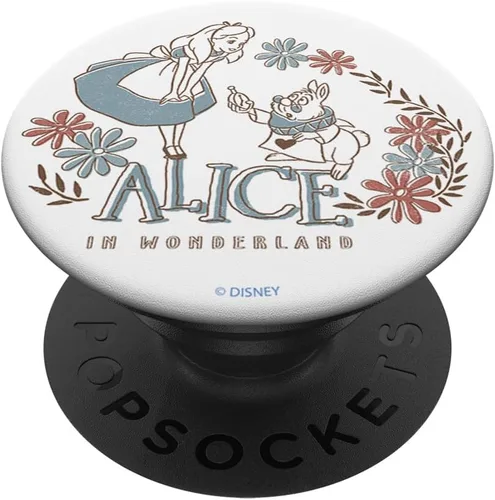 Vista 6 de Disney Alicia en el país de las maravillas y conejo blanco PopSockets Floral MagSafe PopGrip para iPhone