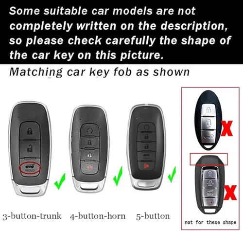 Vista 2 de ontto Leather Key Fob Cover Car Key Holder Case Fit for Nissan Ariya Pathfinder Kicks X-Trail Rogue 8 Gen New Teana 2023 2024