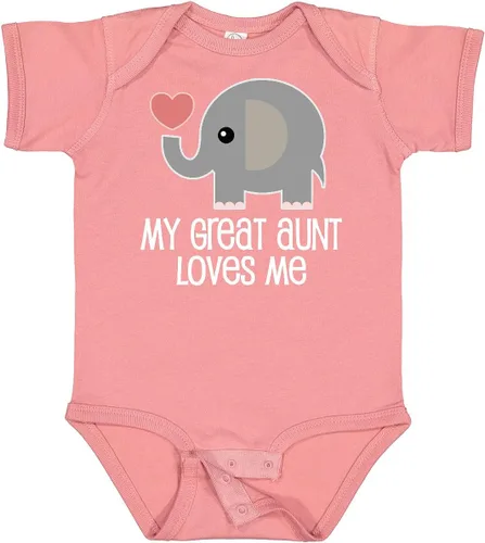 Vista 14 de inktastic Body para bebé Great Aunt Loves Me Elefante 0040 Negro