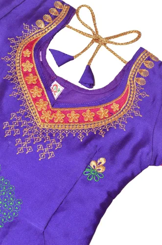 Vista 6 de Chandrakala Niños Pattu pavadai étnico tradicional Lehenga choli Chaniya Choli vestido falda Tops para niñas (KL107)