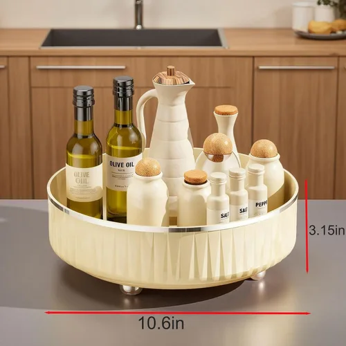 Vista 2 de Lazy Susan - Organizador giratorio de 10.6 pulgadas para armario de cocina, refrigerador, mesa, despensa, organizador de condimentos de especias