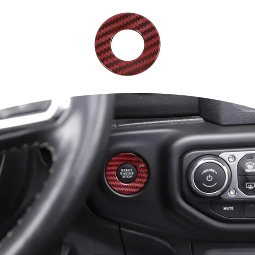 Vista 14 de RT-TCZ para Jeep JL Anillo de Cubierta de Botón de Arranque/Parada para Jeep Wrangler JL JLU Gladiator JT 2018-2024 Accesorios de Interior Azul Bebé