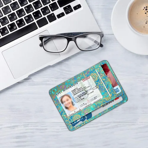 Vista 7 de Fintie Cartera delgada minimalista con bolsillo frontal, tarjetero con bloqueo RFID para tarjetas de crédito con ventana de identificación