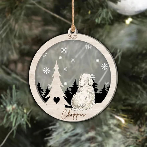 Vista 224 de Nazenti Adorno de Navidad conmemorativo personalizado, regalo personalizado de recuerdo de perro, condolencias por pérdida de mascotas, sabueso