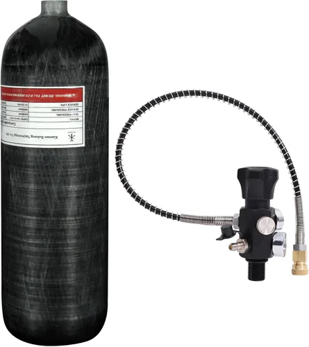 Vista 8 de TUXING Compresor de tanque de buceo, compresor de aire PCP de 4500 psi, compresor de aire de alta presión, bomba de buceo PCP de doble cilindro
