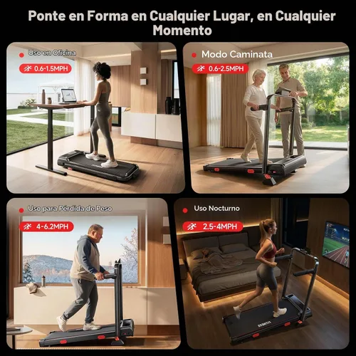 Vista 5 de RHYTHM FUN Cintas de correr para el hogar, caminadora con asas, 13%