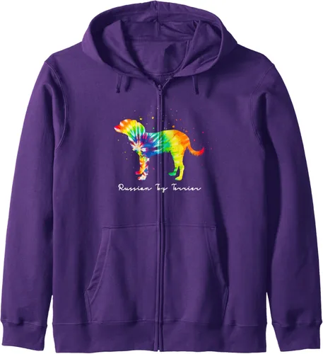 Vista 6 de Sudadera con capucha rusa de Toy Terrier Dog Mom Gifts Russian Toy Terrier, Negro