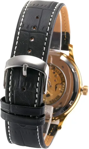 Vista 4 de Carrie Hughes Mens Gold Steampunk Skeleton Mechanical Automatic Watch CH13
