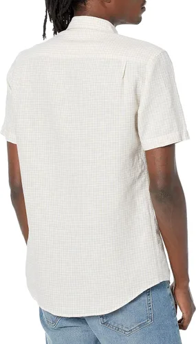 Vista 3 de Tienda Essentials Camisa de algodón de lino de manga corta para hombre