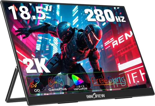 Vista 10 de InnoView Monitor portátil 2K para laptop de 18.5 pulgadas, 2560 x 1440p, QHD 120Hz, 100% sRGB, USB-C, HDMI, estándar, HDMI, segunda pantalla